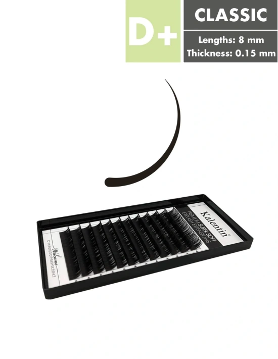 D+ Curl Classic Eyelash Extensions | Kalentin Sustainable Lash Brand