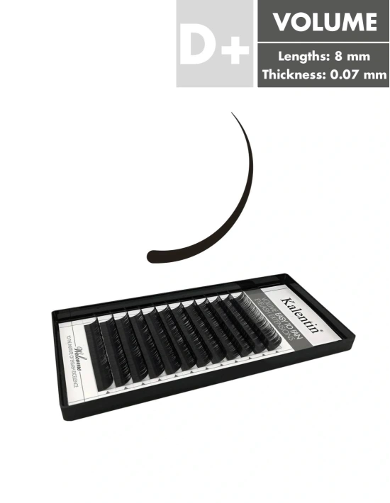 D+ curl volume eyelash extensions | Kalentin sustainable lash brand