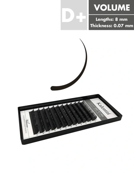 D+ curl volume eyelash extensions | Kalentin sustainable lash brand