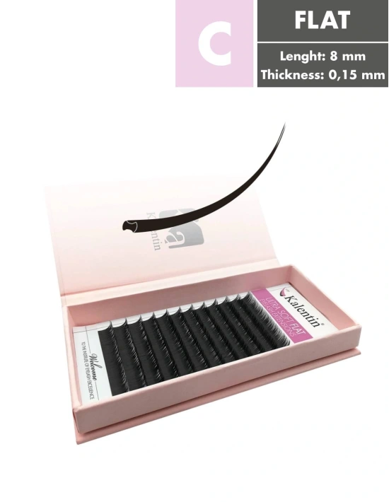 Flat eyelash extensions in paper packaging | Kalentin sustainable lash brand