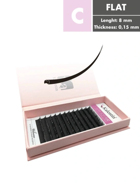 Flat eyelash extensions in paper packaging | Kalentin sustainable lash brand