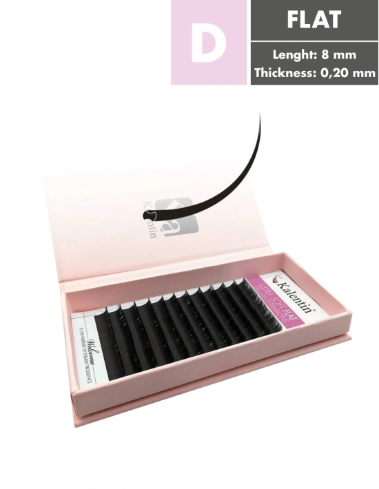 Flat D curl Eyelash Extensions in Paper Packaging | Kalentin Sustainable Lash Brand