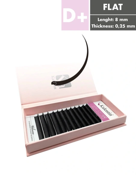 Flat D+ Eyelash Extensions in Paper Packaging | Kalentin Sustainable Lash Brand