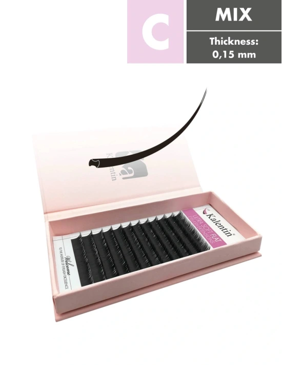 Flat Mix Box Eyelash Extensions in Paper Packaging | Kalentin Sustainable Lash Brand