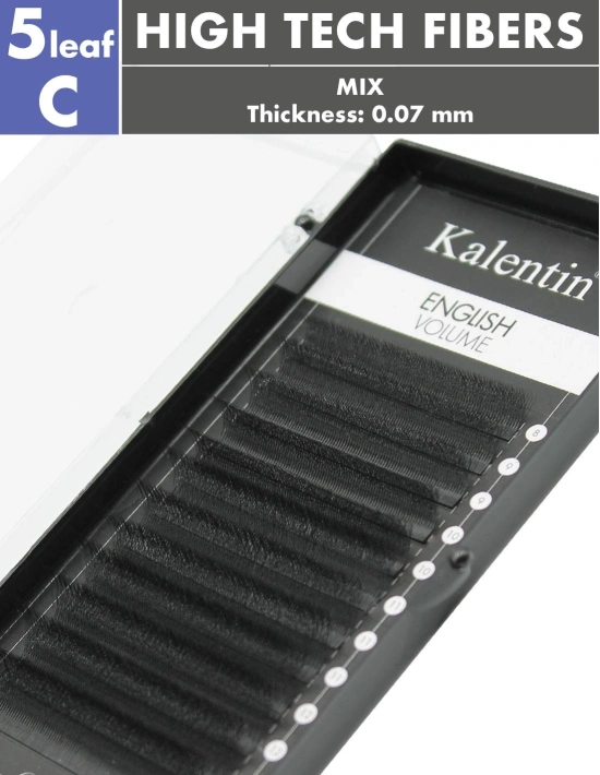 W Lashes High-Tech Fibers English 5leaf C Ø0,07 - MIX