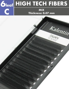 W Lashes High-Tech Fibers Italian 6leaf C Ø0,07 - MIX