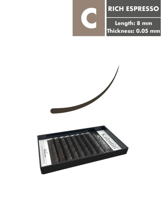 C Mix Rich Espresso Eyelash Extensions | Kalentin Sustainable Lash Brand