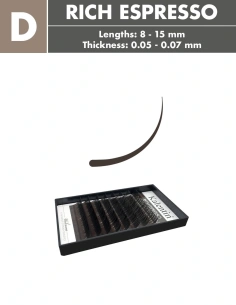 D Mix Rich Espresso Eyelash Extensions | Kalentin Sustainable Lash Brand