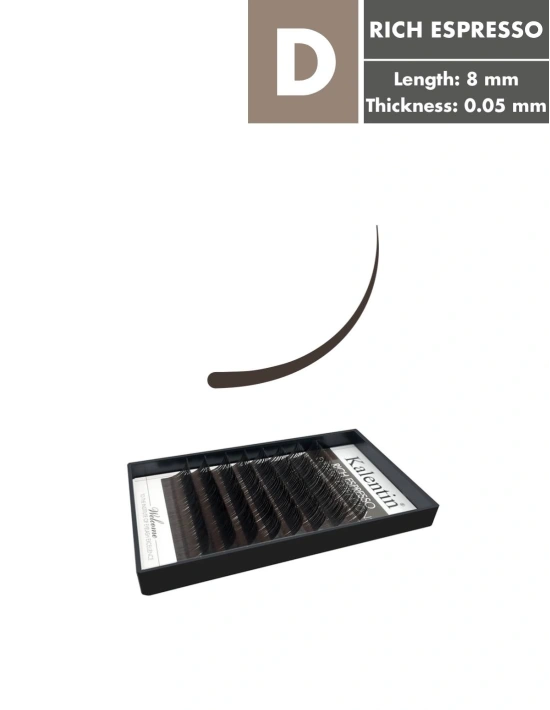 D Mix Rich Espresso Eyelash Extensions | Kalentin Sustainable Lash Brand
