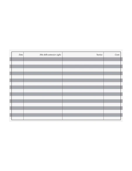 Eyelash extension client record card - 10 pcs | Kalentin sustainable lash brand