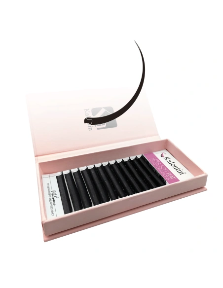 Flat D+ Eyelash Extensions in Paper Packaging | Kalentin Sustainable Lash Brand