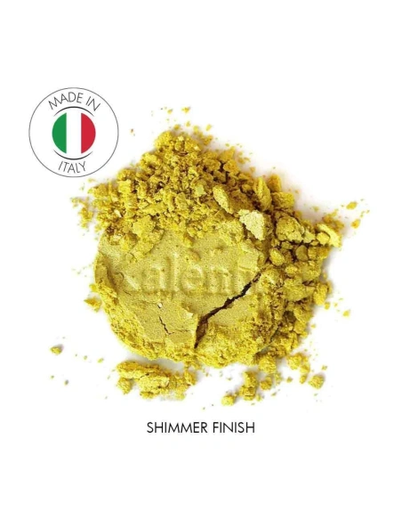 Shimmer metallic yellow mineral eye shadow - No 74 Porlamar| Kalentin sustainable cosmetic brand