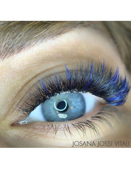 D Mix Blue Colour Pop Volume Eyelash Extensions | Kalentin Sustainable Lash Brand