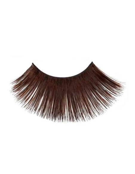 Dramatic length brown strip lash