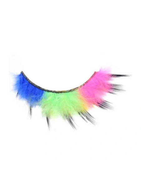 colourful feather strip lash