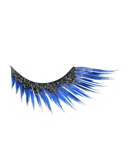 blue glitter strip lash