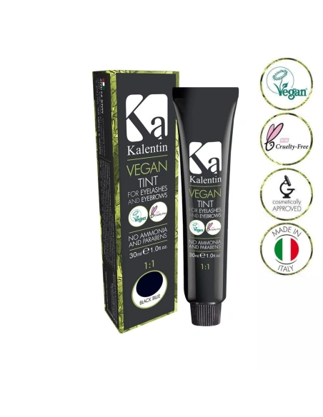 Eyebrow & Eyelash Vegan Tint - Black Blue | Kalentin Sustainable Lash Brand