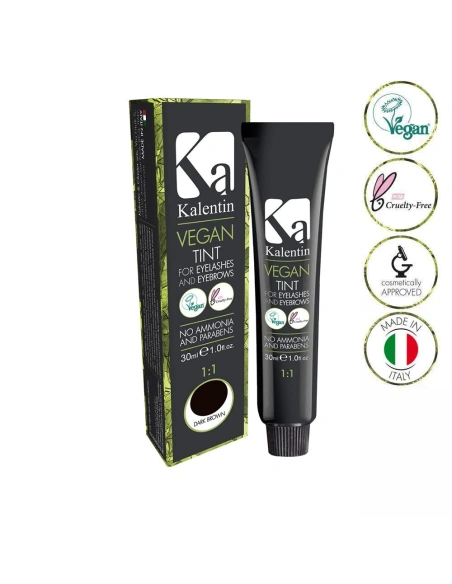Eyebrow & Eyelash Vegan Tint - Dark Brown | Kalentin Sustainable Lash Brand