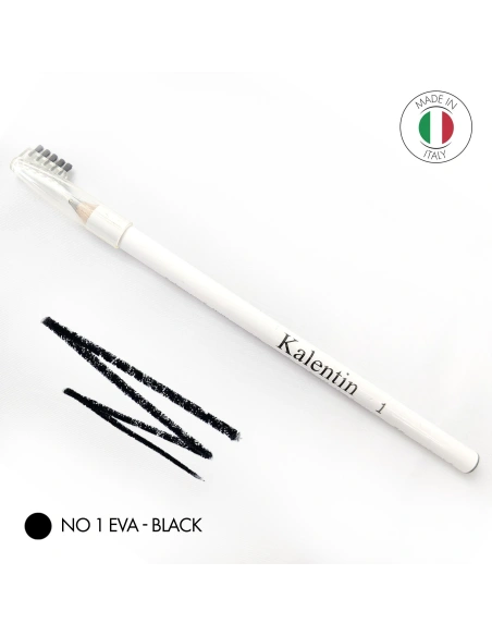 Mineral eyebrow pencil No 1 Eva - Black | Kalentin sustainable lash brand