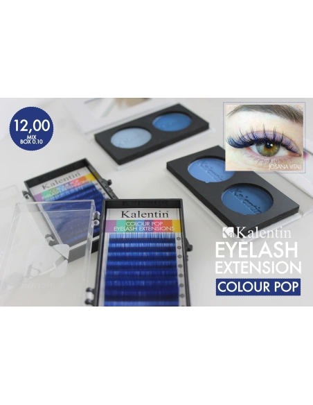 D Mix Blue Colour Pop Volume Eyelash Extensions | Kalentin Sustainable Lash Brand