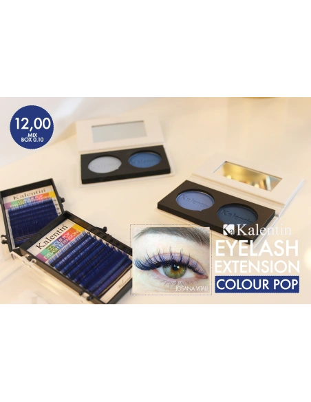 D Mix Blue Colour Pop Volume Eyelash Extensions | Kalentin Sustainable Lash Brand