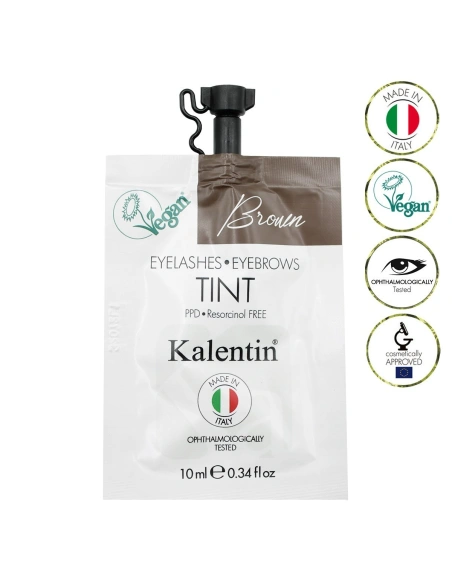 Henna Effect Hybrid Semi-Activated Eyebrow & Eyelash Vegan Tint - Brown 10ml | Kalentin Sustainable Lash Brand