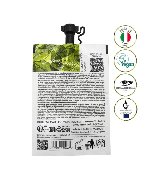 Henna Effect Hybrid Semi-Activated Eyebrow & Eyelash Vegan Tint - Dark Brown 10ml | Kalentin Sustainable Lash Brand