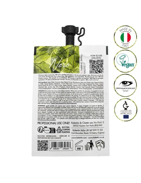 Henna Effect Hybrid Semi-Activated Eyebrow & Eyelash Vegan Tint - Black 10ml | Kalentin Sustainable Lash Brand