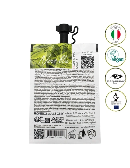 Henna Effect Hybrid Semi-Activated Eyebrow & Eyelash Vegan Tint - Black Blue 10ml | Kalentin Sustainable Lash Brand