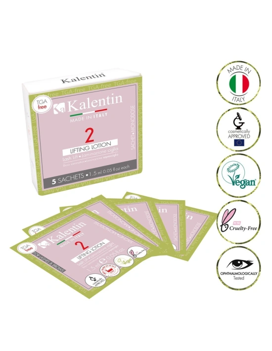 Vegan Lash Lift & Brow Lamination - Cysteamine Lifting Lotion single sachets 1.5ml - Pack of 5 | Kalentin Sustainable Lash Brand