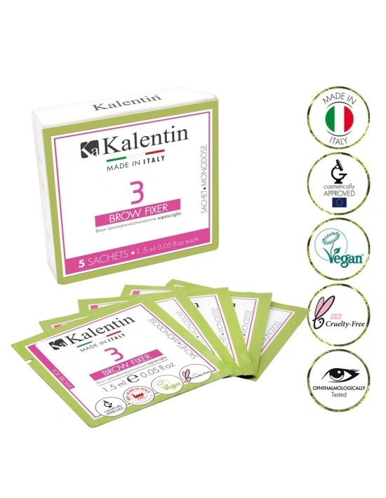 Brow Lamination - Brow Fixer single sachets 1.5ml - Pack of 5 | Kalentin Sustainable Lash & Brow Brand