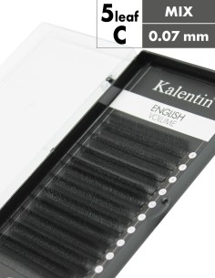 W Lashes High-Tech Fibers English 5leaf C Ø0,07 - MIX