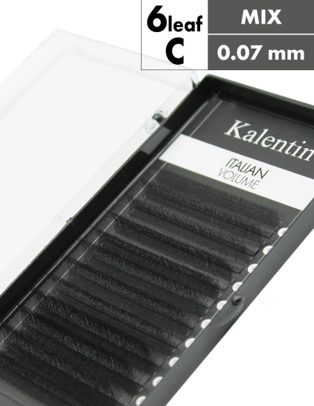 W Lashes High-Tech Fibers Italian 6leaf C Ø0,07 - MIX