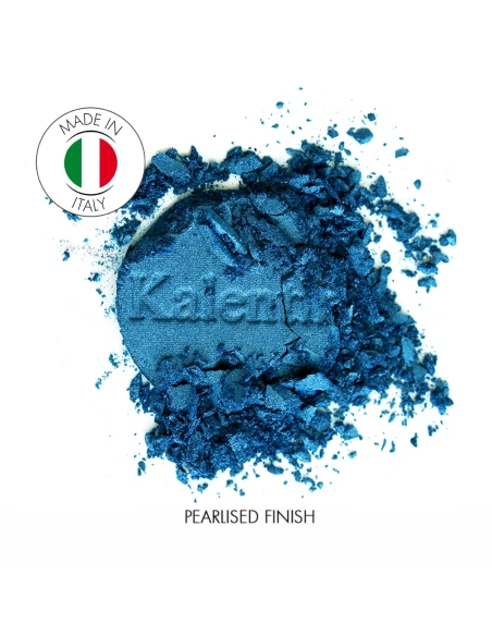 Pearlised denim blue mineral eye shadow - No 79 Bali | Kalentin sustainable cosmetic brand