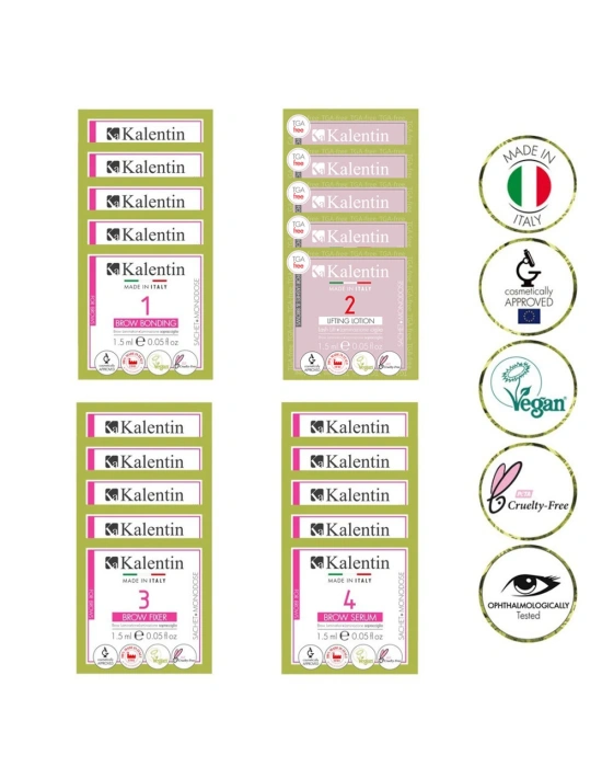 Cysteamine Brow lamination sachets set - 20 single-dose sachets | Kalentin Sustainable Lash Brand
