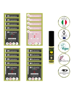 Cysteamine Lash lift sachets set - 20 single-dose sachets + Lemon strength adhesive | Kalentin Sustainable Lash Brand