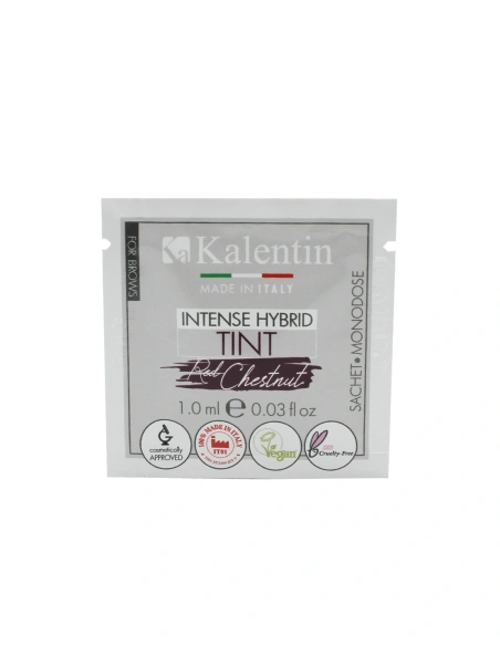 Vegan Eyebrow Intense Hybrid Tint - Red Chestnut 1ml | Kalentin Sustainable Lash Brand