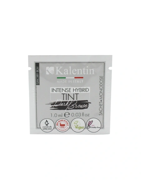 Vegan Eyebrow Intense Hybrid Tint - Dark Brown 1ml | Kalentin Sustainable Lash Brand