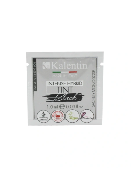Vegan Eyelash & Eyebrow Intense Hybrid Tint - Black 1ml | Kalentin Sustainable Lash Brand
