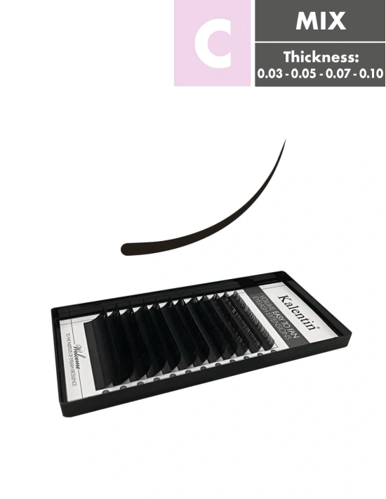 C Mix box volume eyelash extensions | Kalentin sustainable lash brand