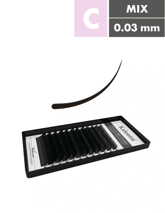 C Mix box volume eyelash extensions | Kalentin sustainable lash brand